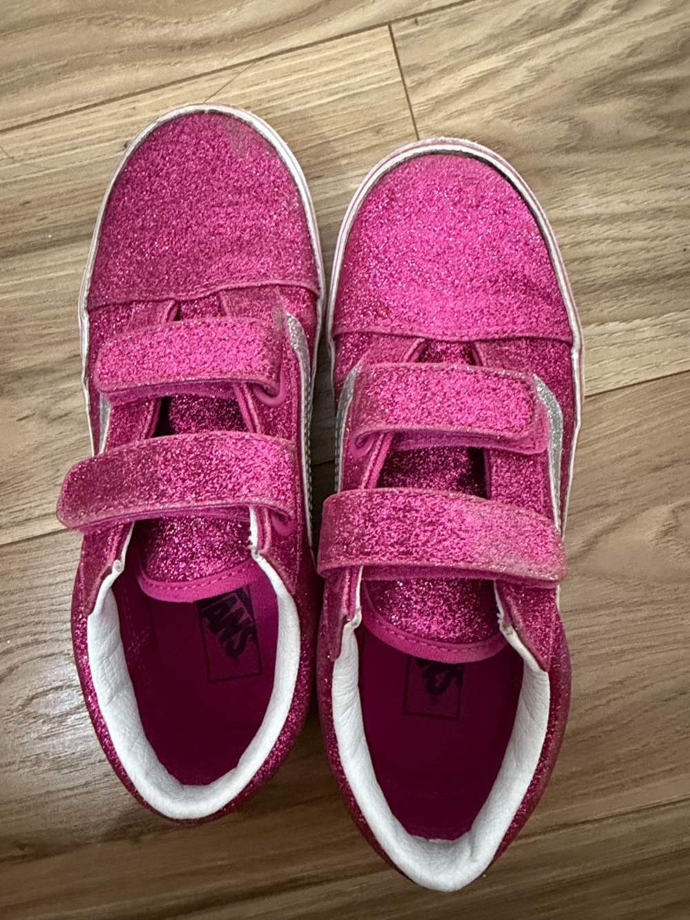 Vans Kids Glitter Pink Double Velcro Sneakers